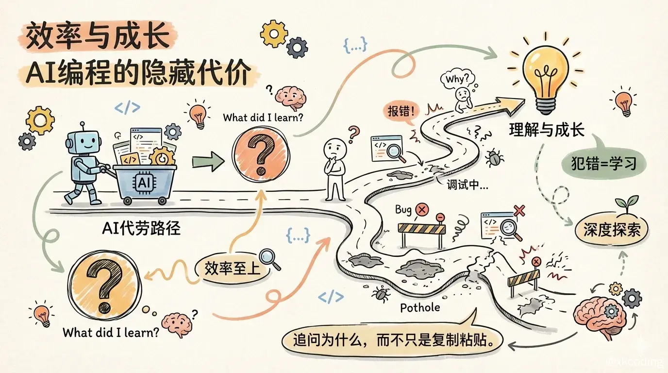 用 AI 写代码越来越快，但我学到东西了吗？